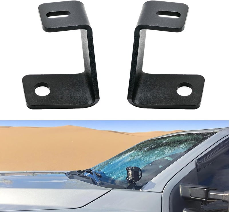 DarSeity Low Profile Mount Hood Hinges Ditch Light Brackets for Ford F150 2015-2023 & F150 Raptor 2017-2023, for Auxiliary Off-Road Lighting (for Ford F150 15-23) - Image 1